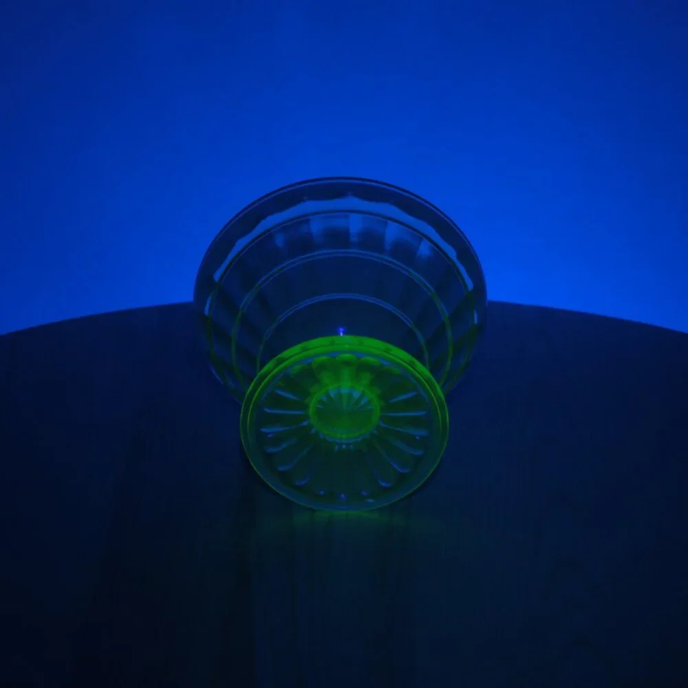 Vintage Uranium Glass Sherbet Bowl Cup 3